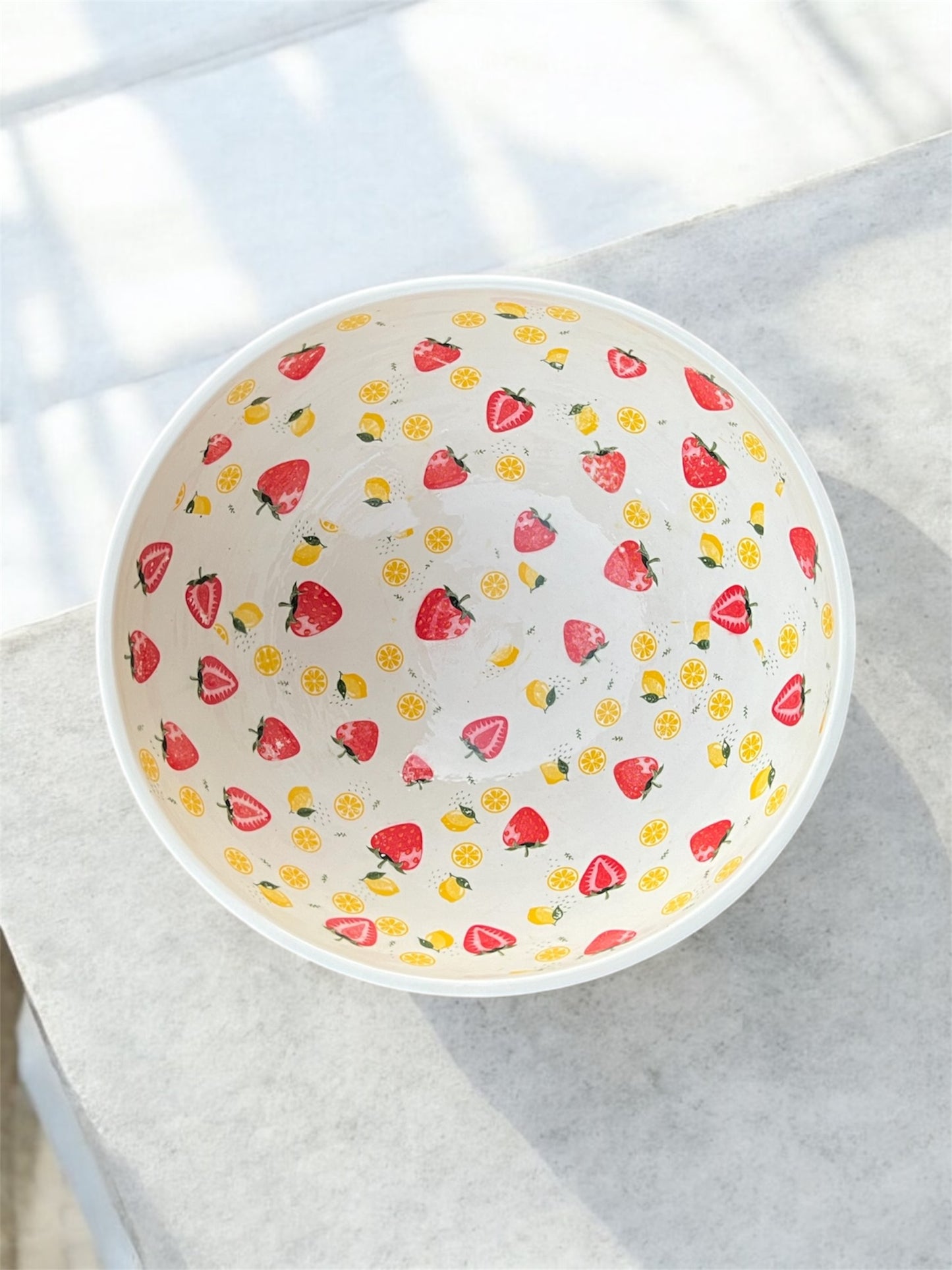 Custom Order - Mixing Bowl with Strawberry prints