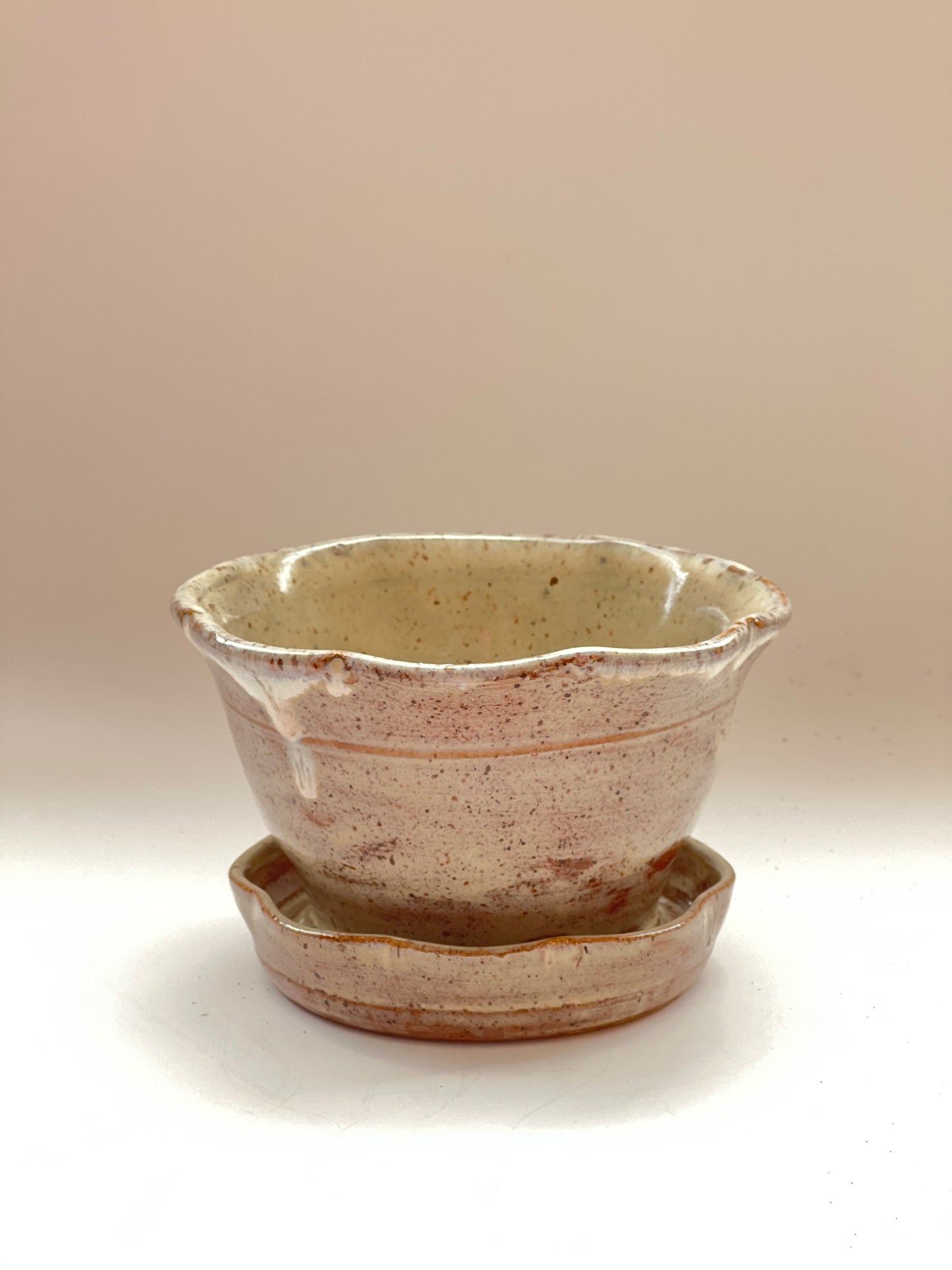 Flower planter with drip plate