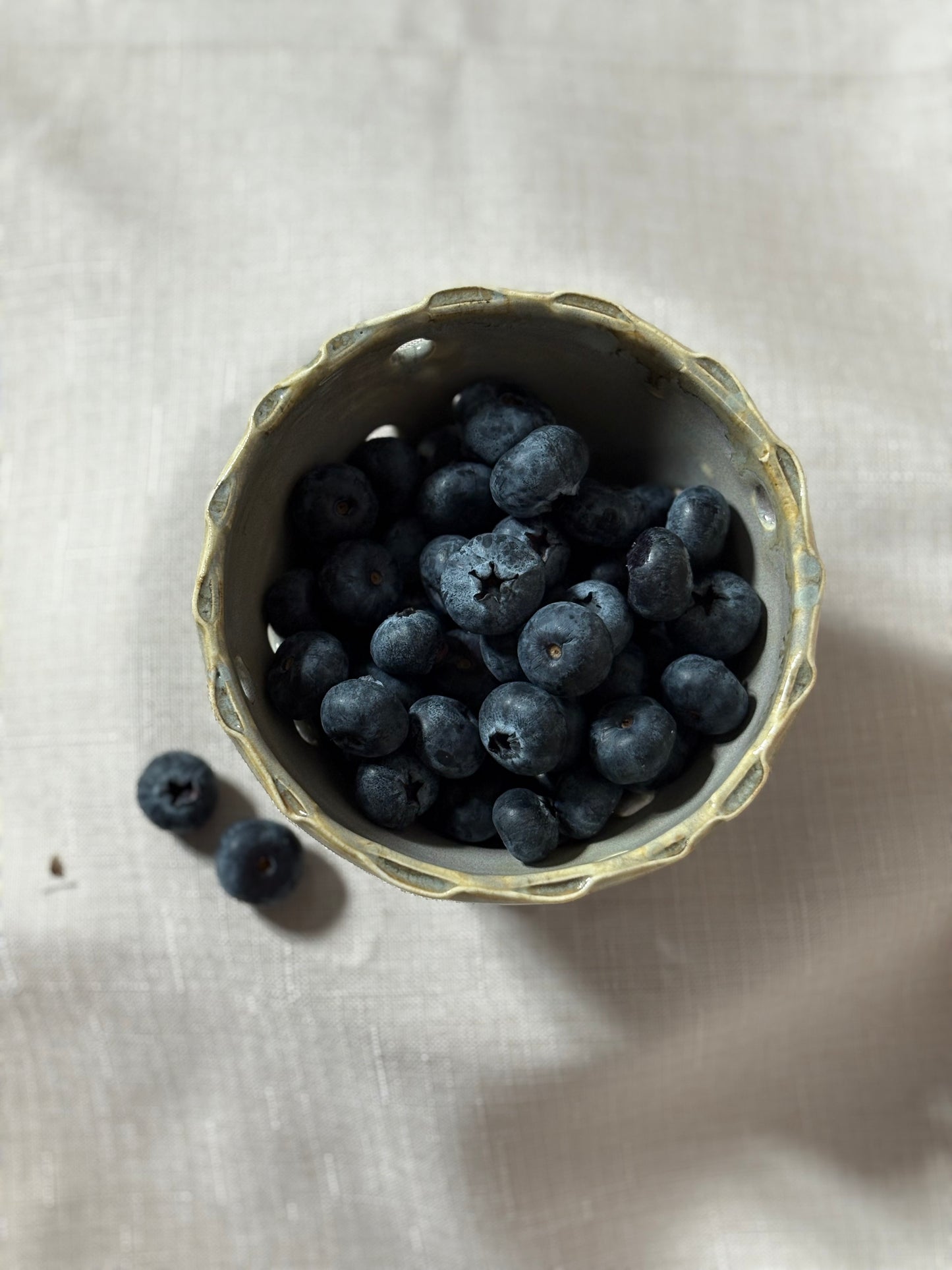 Mini Berry Bowl ( in built drip dish )- -  Mystic green