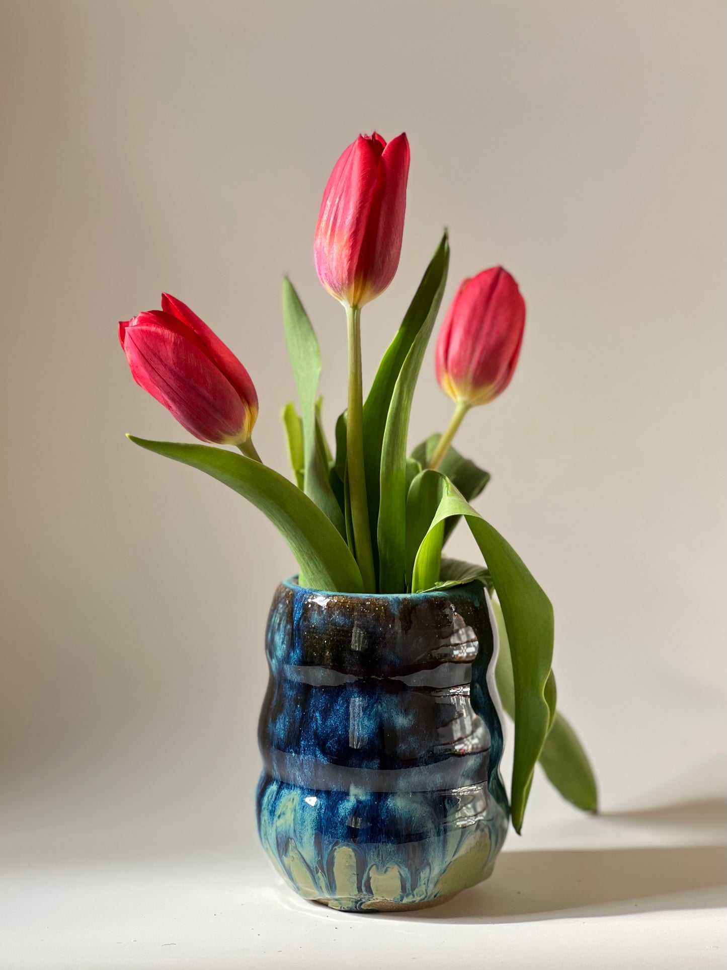 Blue bubble vase