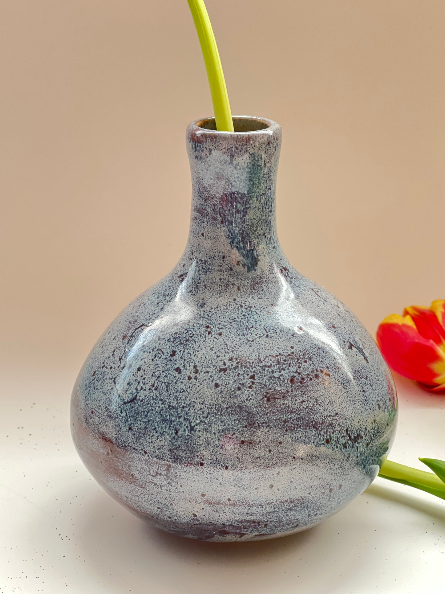 Blue belly vase