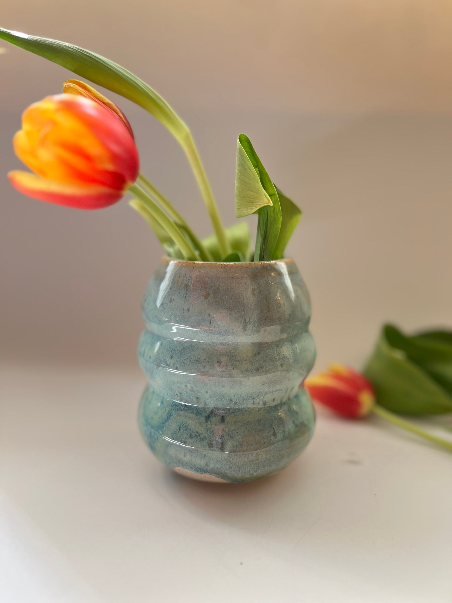 Sea green bubble vase