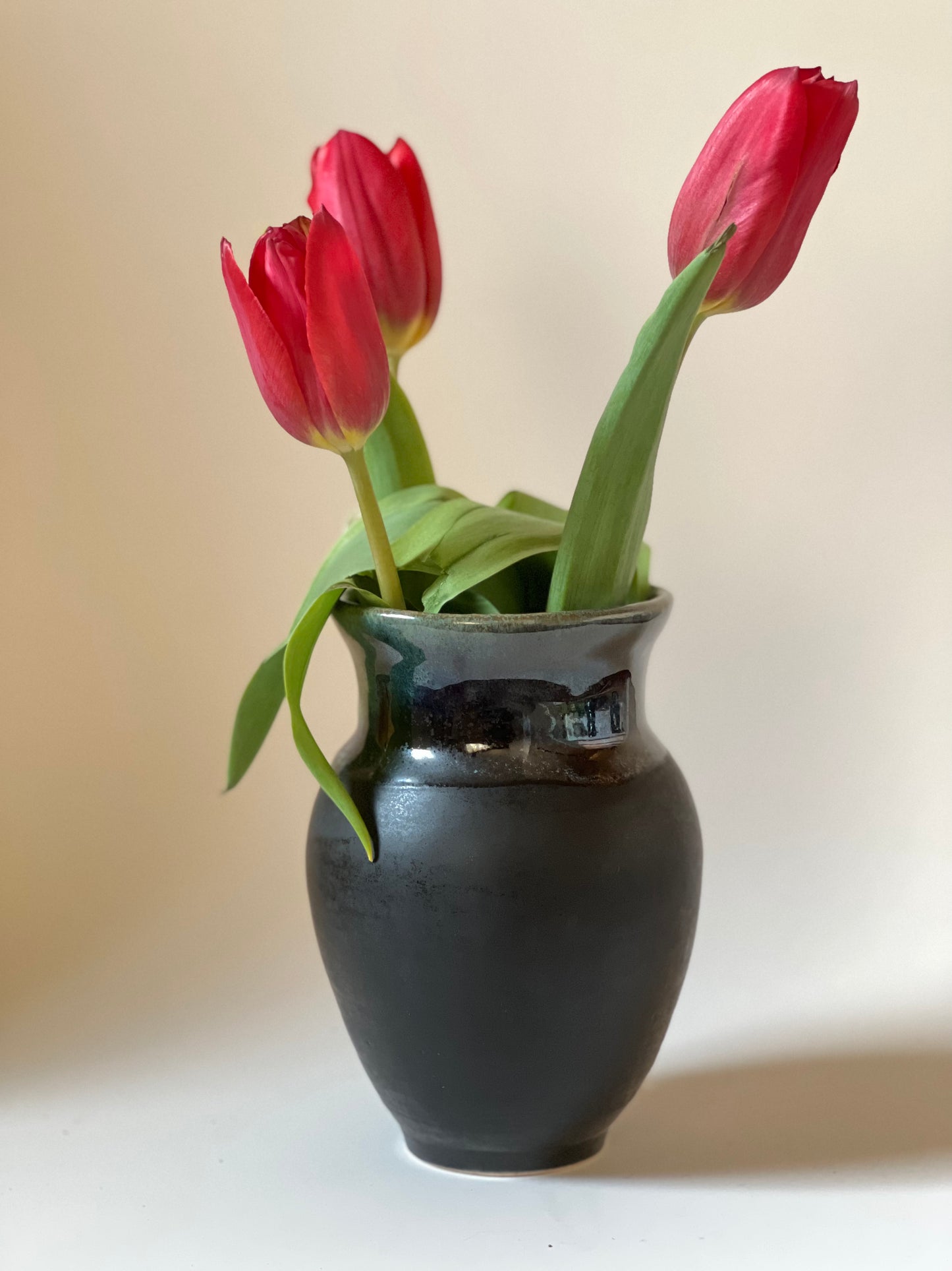 Matte black vase