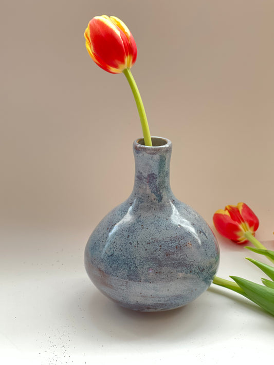 Blue belly vase