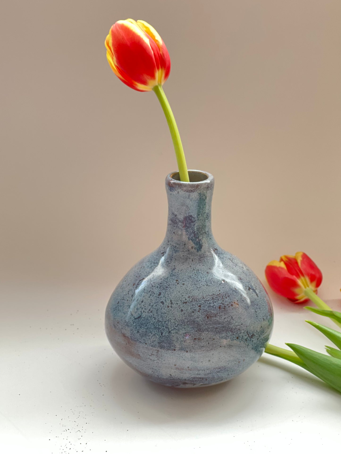 Blue belly vase