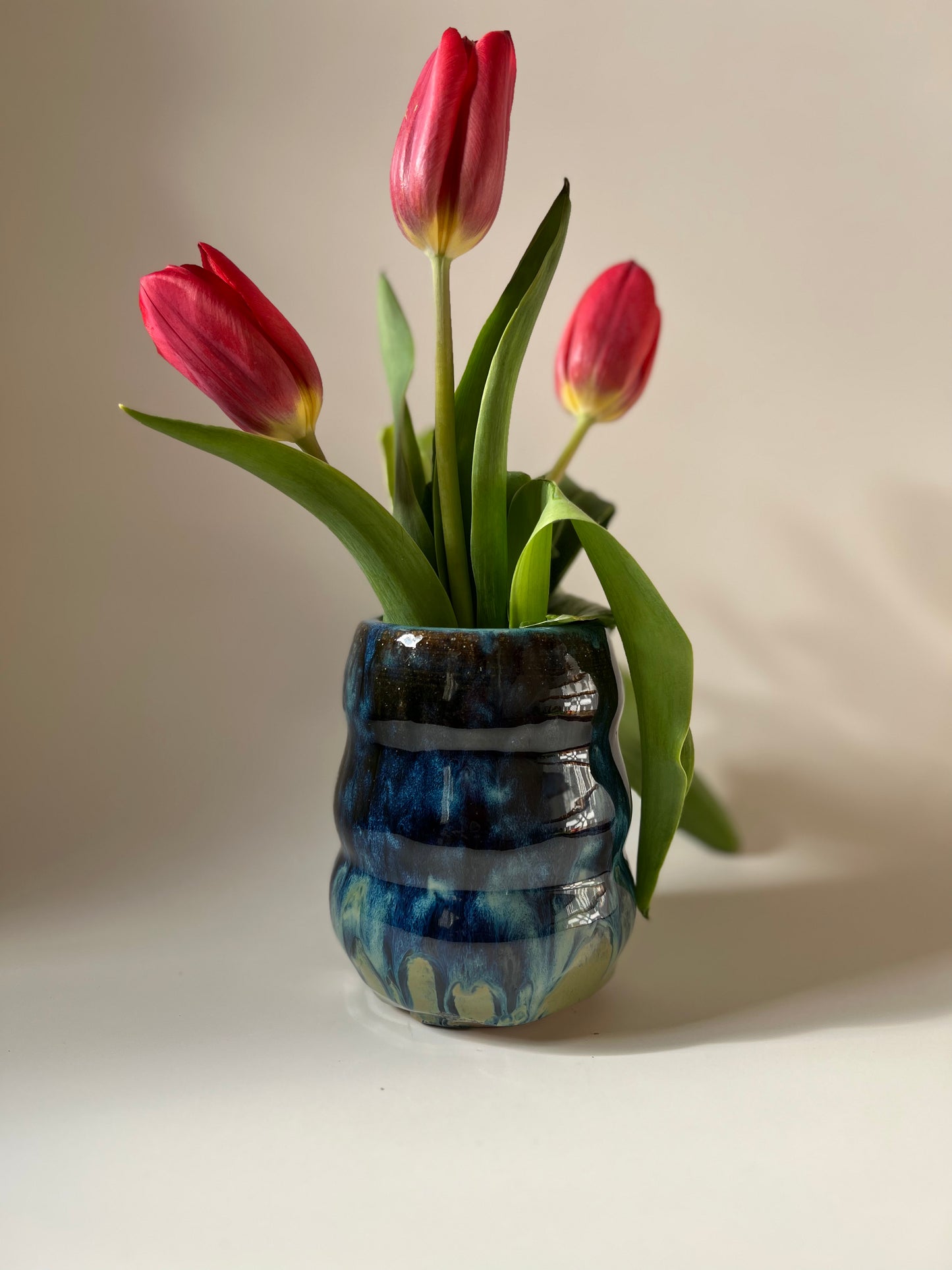 Blue bubble vase