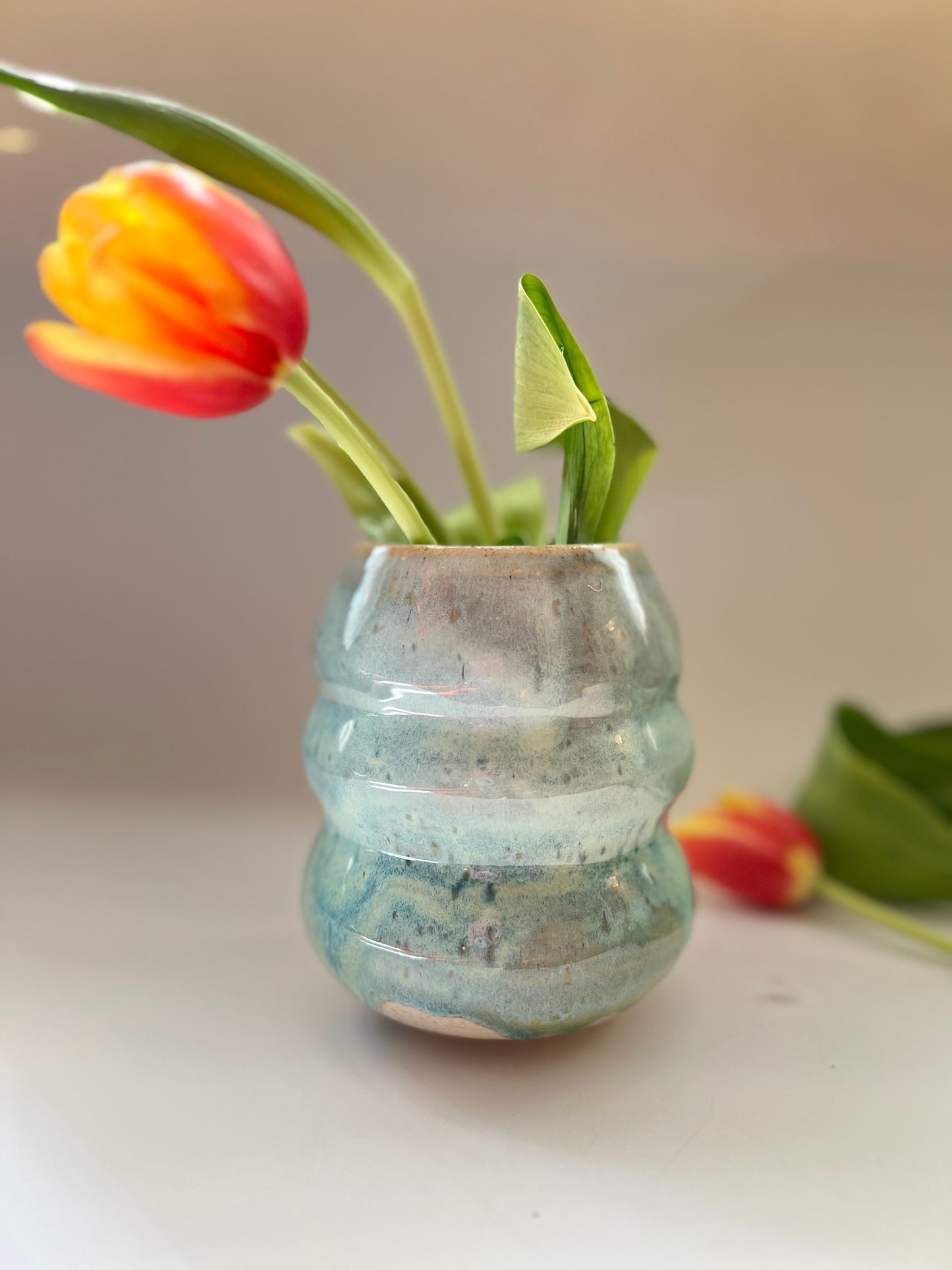 Sea green bubble vase