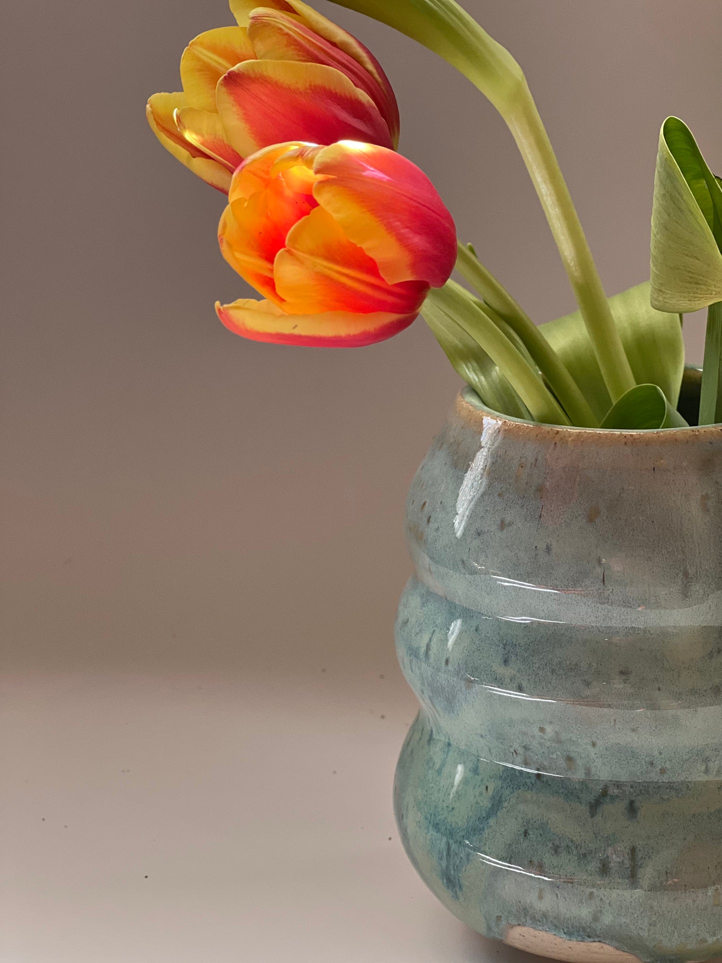 Sea green bubble vase