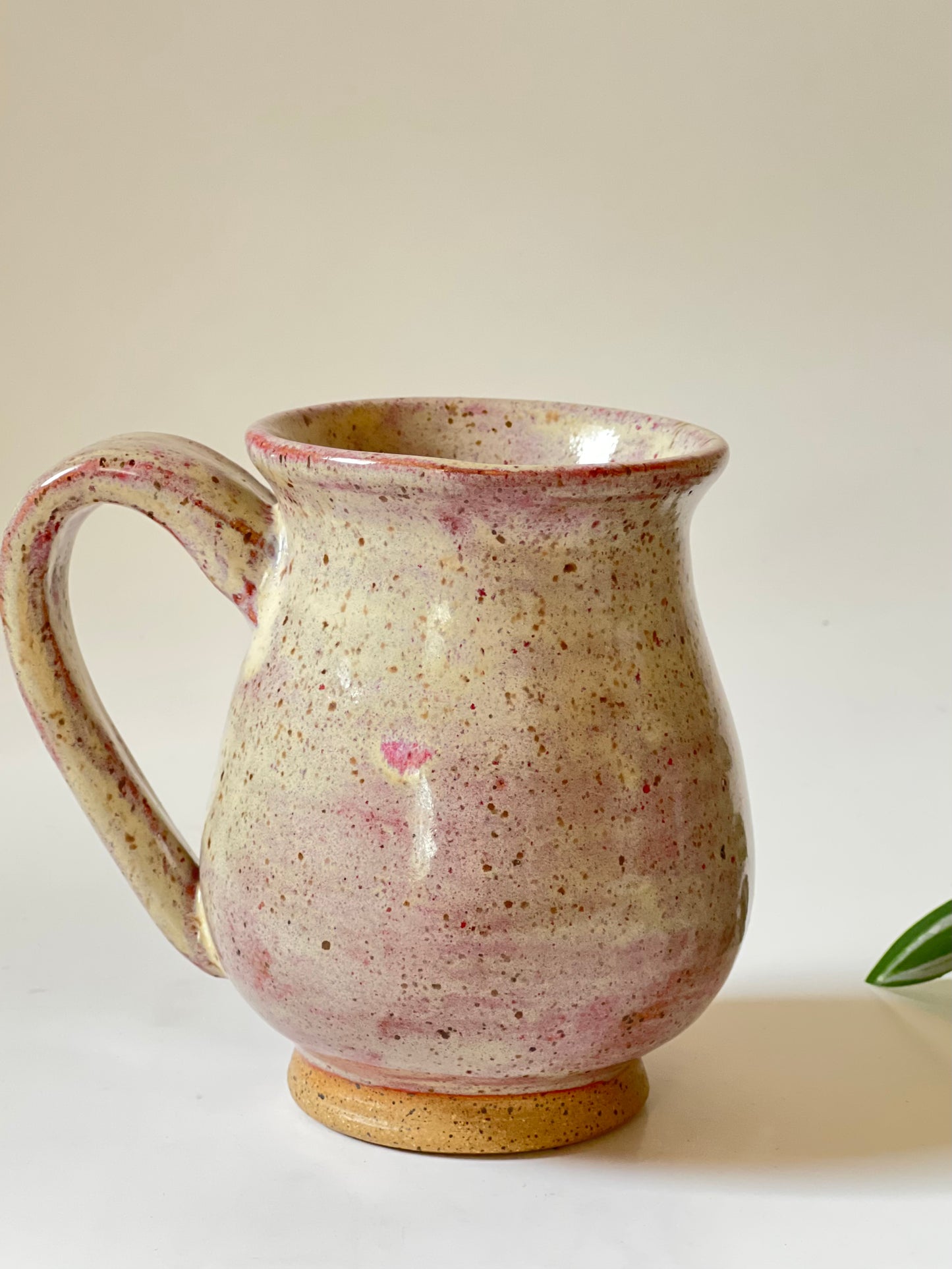 Pink speckled mug