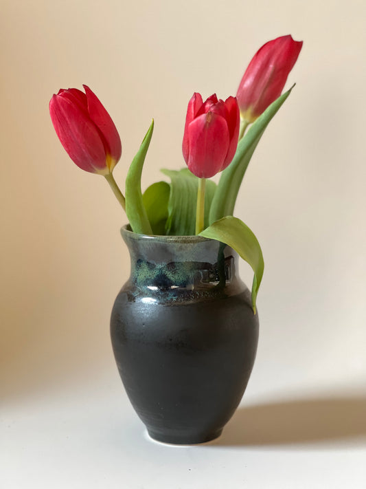Matte black vase